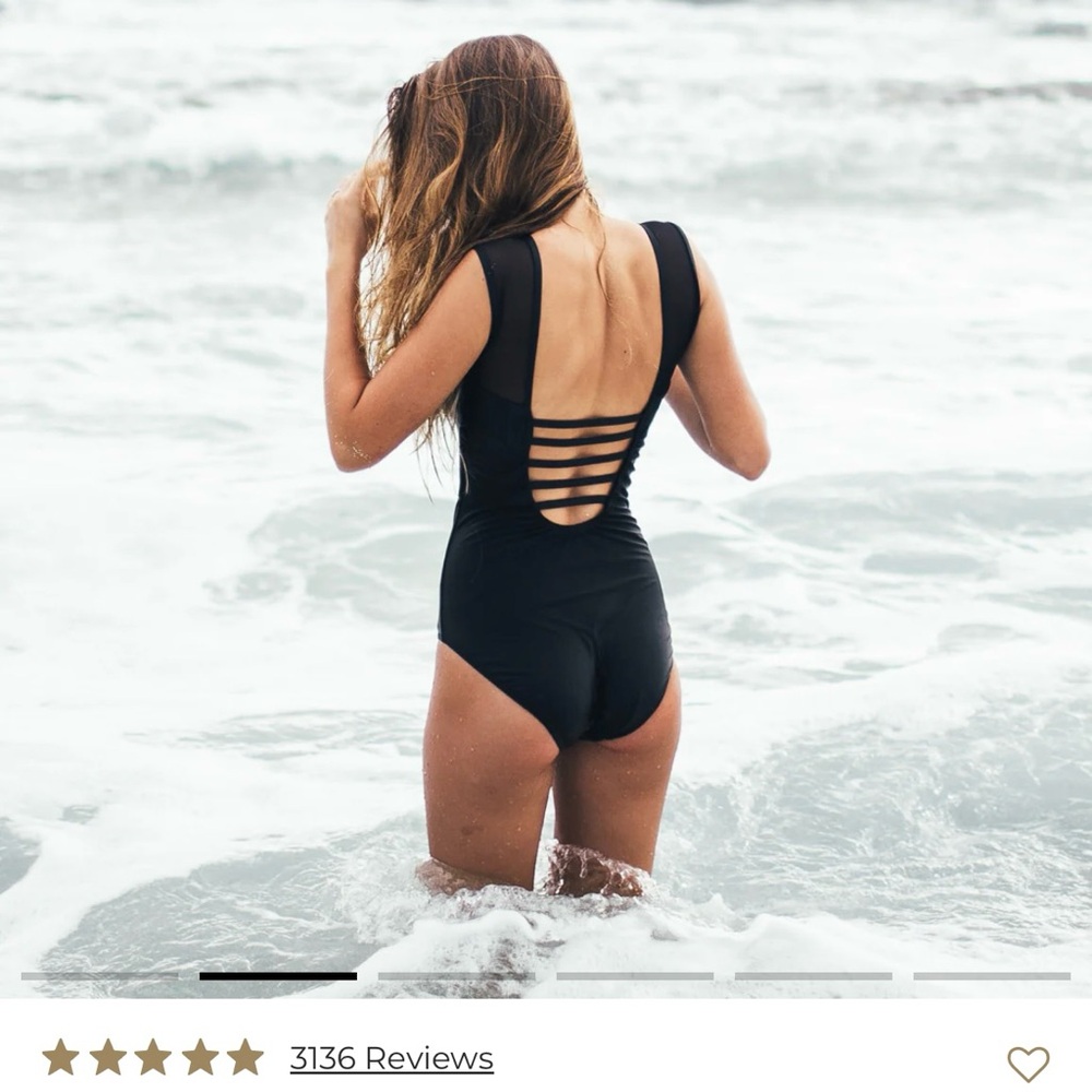 Albion Black Mesh One-Piece Swimsuit
